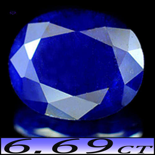 6.69ct VIVID GEM BLUE SAPPHIRE ~ LARGE MAGNIFICENT SMOOTH OVAL GEM