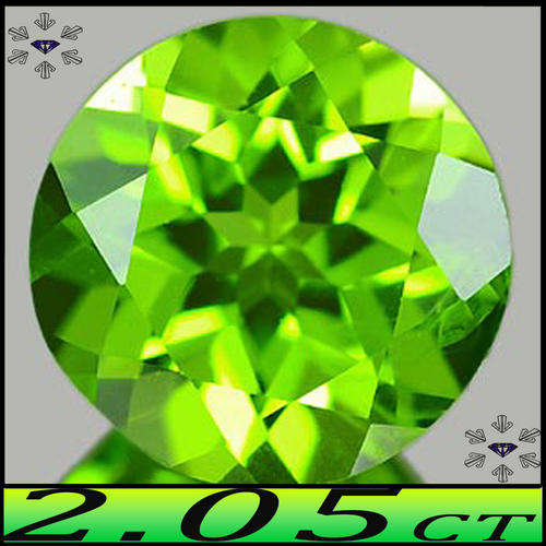 2.05ct UNHEATED PERIDOT [VS] ~ NATURAL BRILLIANT GREEN BURMESE ROUND