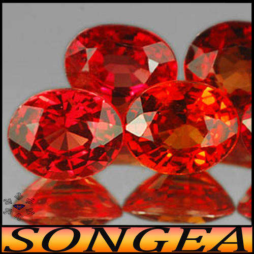 0.80ct Two Intense Red Sapphire Gems - VVS - Matching Natural Songea Oval Pair