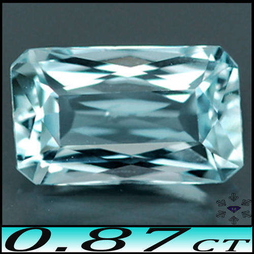 0.87ct SAIL BLUE AQUAMARINE [VVS] 100% NATURAL MAGNIFICENT SCISSOR
