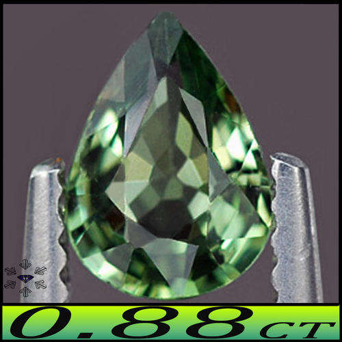 0.88CT SONGEA SAPPHIRE EYE CLEAN LUSTROUS UNHEATED PERFECT GREEN PEAR