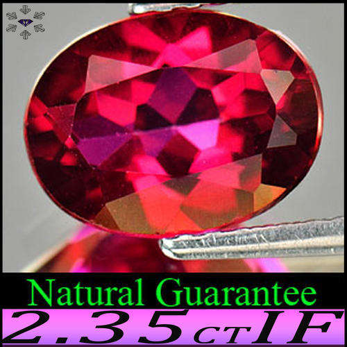 NATURAL TOPAZ [IF] ~ AN AWESOME VIVID FLAMINGO PINK OVAL GEMSTONE.