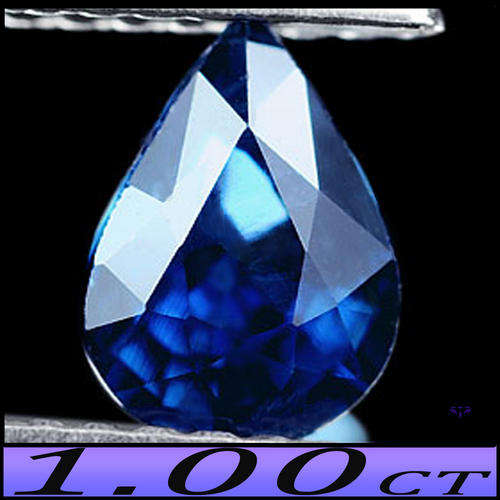 1.00CT MEDIUM BLUE SAPPHIRE [VS] FLAWLESSLY POLISHED THAILAND PEAR