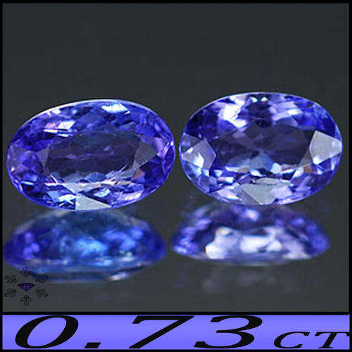 0.73CT VIOLET BLUE TANZANITE GEMS [VS] ~ NATURAL FANCY PAIR OVAL GEMS