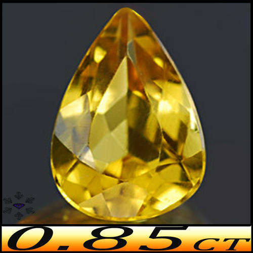 0.85ct GEM GOLDEN BERYL [IF] FLAWLESS NATURAL BRAZILIAN PEAR GEM