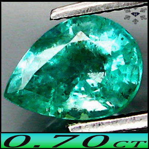 0.70CT UNTREATED COLUMBIAN EMERALD - EYE CLEAN GORGEOUS VIVID GREEN PEAR GEMSTONE