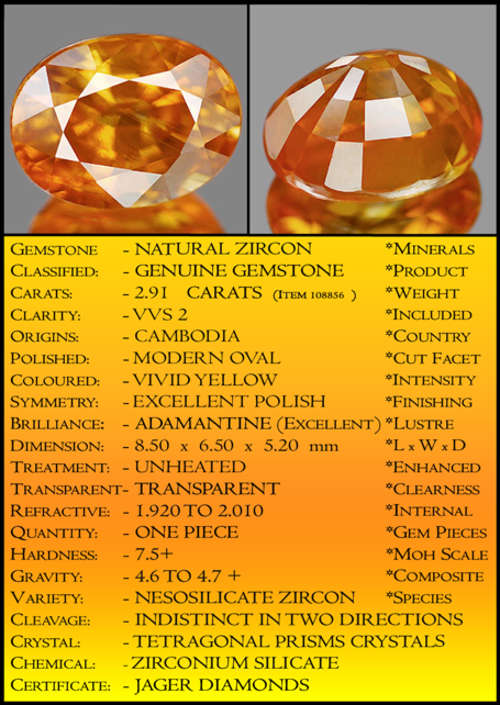 UNHEATED IMPERIAL ZIRCON, A RARE OVAL POLISHED NATURAL GEMSTONE.
