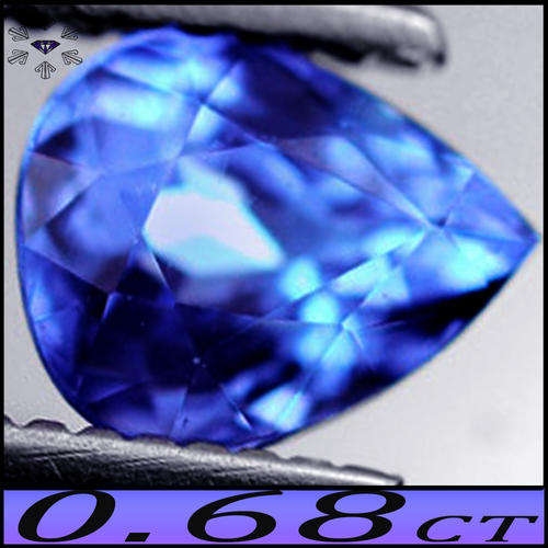 0.68CT FLAWLESS FANCY TANZANITE [IF]  DEEP VIOLET BLUE MAGICAL MULTI FACETED PEAR