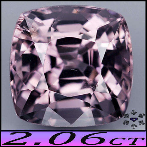 2.06CT  VIOLET PINK MOGOK SPINEL - BURMESE EYE CLEAN PRECIOUS PLATINUM CUSHION