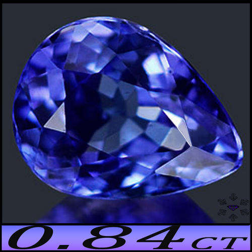 0.84CT VIVID VIOLET BLUE TANZANITE [VVS] ~ PERFECT D-BLOCK INVESTMENT PEAR