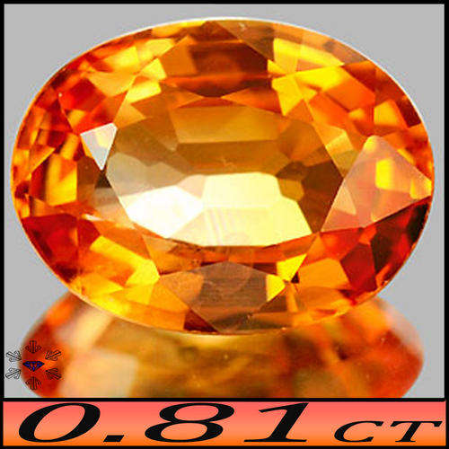 0.81ct Songea Vivid Orange Sapphire Oval - VS - Flaming Fiery Tanzanian Gem