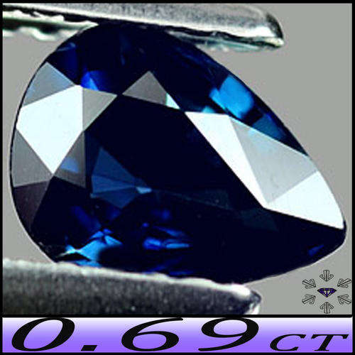 0.69CT UNHEATED GEM BLUE SAPPHIRE [VS] - THAILAND NATURAL PERFECTION PEAR