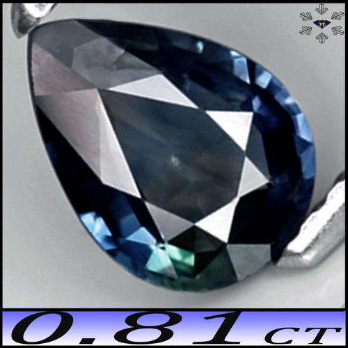 0.81CT BRILLIANT UNHEATED SAPPHIRE [VS] - NATURAL GREENISH DEEP BLUE PEAR