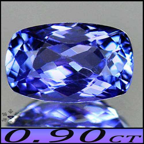 0.90CT VIOLETISH DEEP BLUE TANZANITE [VS] - FABULOUS FIRE IN THIS CLEAN CUSHION