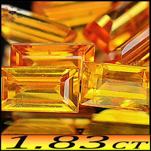 1.83CT VIVID ORANGE SONGEA SAPPHIRES [IF] - FLAWLESS PARCEL OF TEN BAGUETTE GEMS
