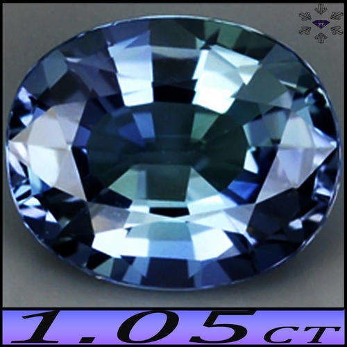 1.05CT GEM MULTI-COLOUR TANZANITE [VVS] - INTERESTING NATURAL OVAL POLISHED GEMSTONE