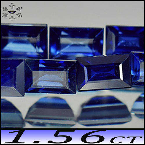1.56CT VIOLET DEEP BLUE SAPPHIRES [VS]  TEN FLAWLESS FIRE FLASHING BAGUETTES