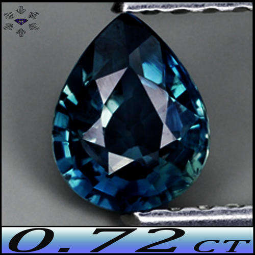 0.72CT UNHEATED EYE CLEAN SAPPHIRE - GEM TRI-COLOUR YELLOWISH ~ LIGHT GREEN ~ BLUE PEAR