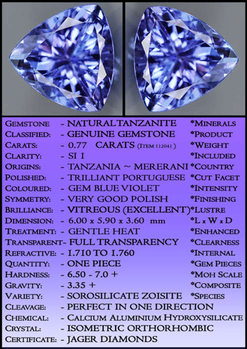 TANZANITE ~ COLLECTIBLE CERTIFIABLE  INVESTMENT GEMS