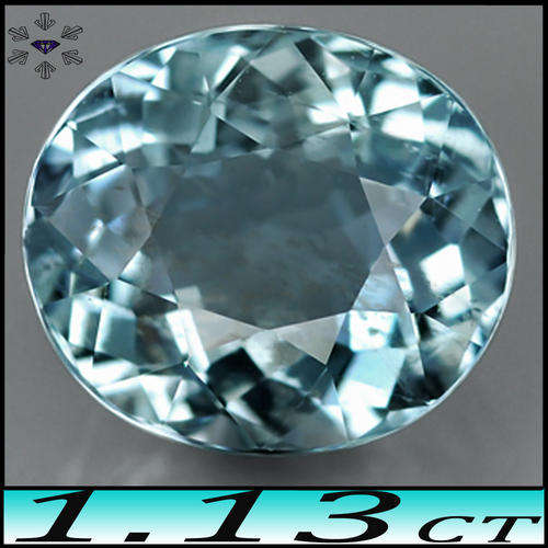 1.13CT 100% NATURAL GEM HIPPIE BLUE AQUAMARINE - PORTUGUESE EYE CLEAN OVAL GEM
