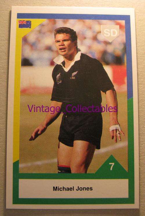 ALL BLACKS NZ vs SA 1992 Rugby Trading Card - MICHAEL JONES #7