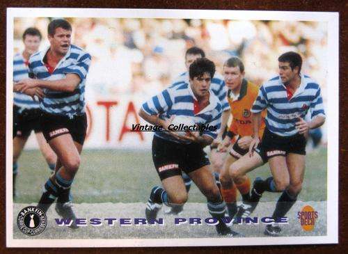 Western Province 1994 Bankfin Currie Cup rugby card - Western Province team #109