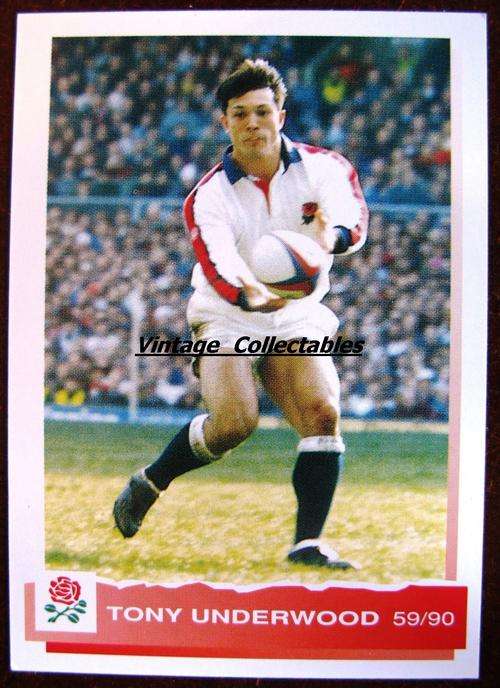 ENGLAND 1994 Rugby Trading Card - TONY UNDERWOOD - 59/90