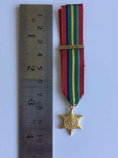 Pacific Star Miniature Medal with ribbon and bar