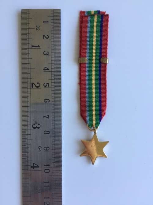 Pacific Star Miniature Medal with ribbon and bar