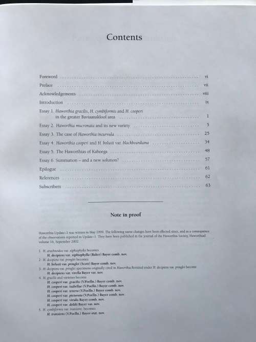 Haworthia Update: Essays on Haworthia Volume 1 - Bruce Bayer