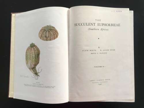 The Succulent Euphorbieae (Southern Africa) 1941 classic work - Volume II - White, Dyer and Sloane.