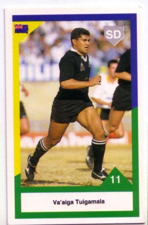 ALL BLACKS NZ vs SA 1992 Rugby Trading Card - Va'aiga Tuigamala