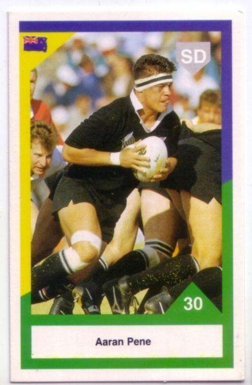 ALL BLACKS NZ vs SA 1992 Rugby Trading Card - Aaran Pene