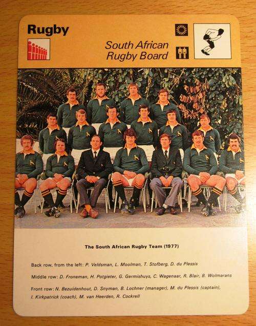 1977 Springbok Rugby Team Sportscaster Card