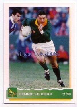 SPRINGBOKS 1994 Rugby Card - HENNIE LE ROUX - 21/90