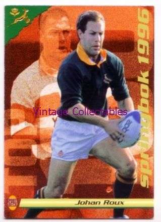SPRINGBOKS 1996 Rugby Card - JOHAN ROUX #06
