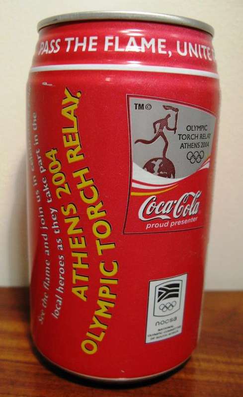 COCA COLA Athens 2004 Olympic Torch Relay Coca Cola Can - South Africa