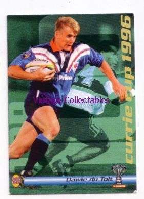 Currie Cup 1996 Rugby Trading Card - DAWIE DU TOIT #21