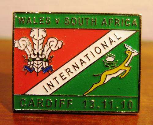 Wales v South Africa - International Cardiff 13 11 10 - Special Rugby Match Pin Badge