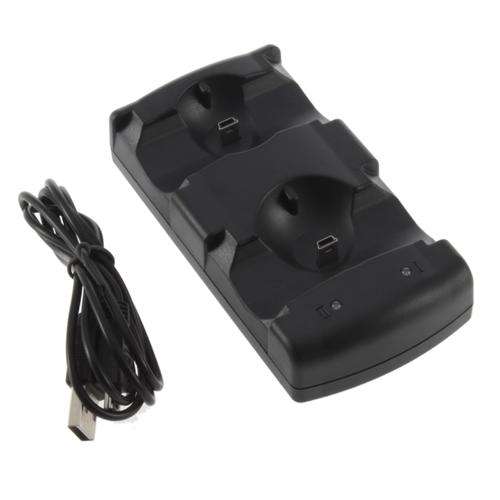 PS3 Black Controller and Move Charging Dock