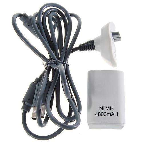 2 in1 4800mAh Battery battery Pack + Charger Cable Cord for Xbox 360 Controller