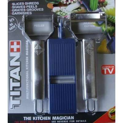 TITAN PEELER DOUBLE JULIENNE SLICER TOOL SET