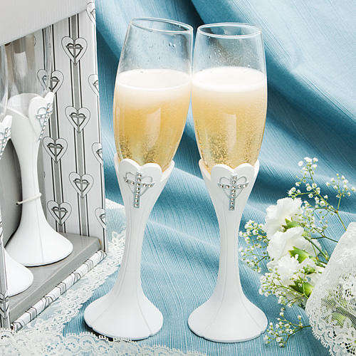 Cross Theme Champagne Glass Set