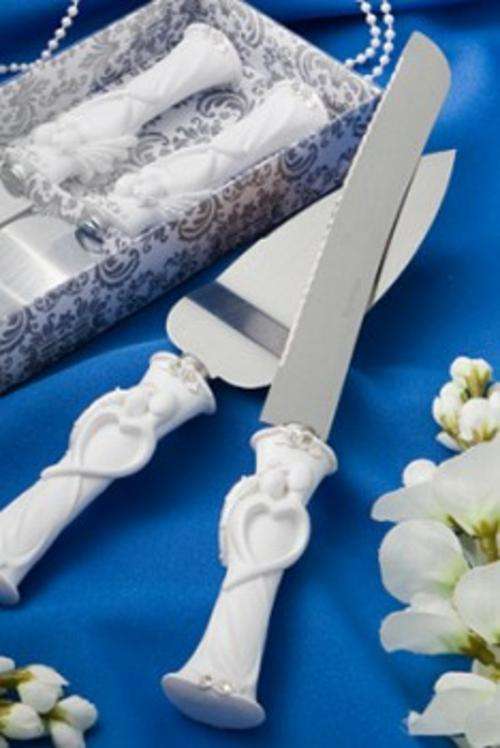 Wedding couple themed cake server set