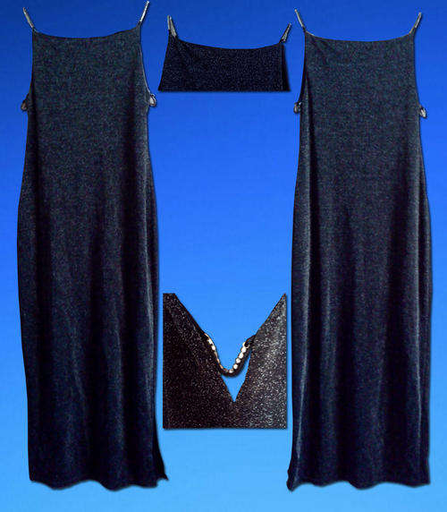 Very Sexy Ladies Shimmery Black/Silver Ankle Length Dress size 10/34/Small