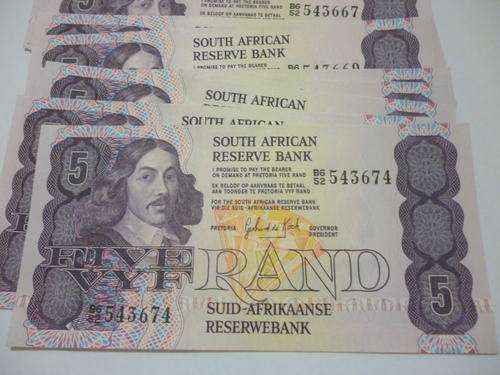 * R5 Gerhard de Kock. Unc. 30 in sequence. 3rd issue. Bid is per note to take all.