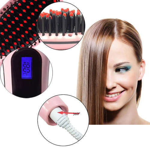SPECIAL!!! FAST HAIR STRAIGHTENING BRUSH with VARIABLE TEMP SETTINGS & LCD ~STRAIGHT HAIR IN MINUTES