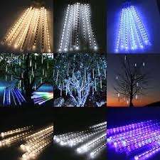 SET OF 8 LED METEOR SHOWER RAIN LIGHTS - WHITE (210mm)