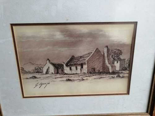 Original charcoal on paper by G gronje. A must have!!