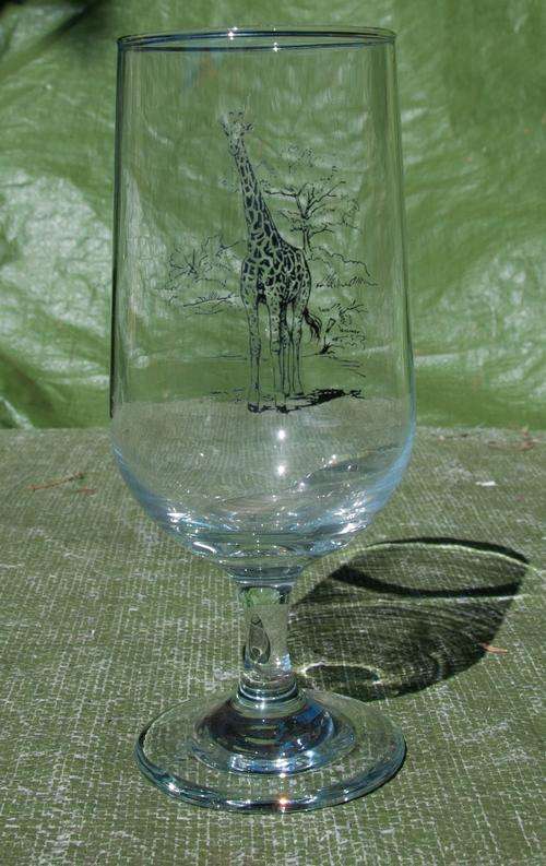 KRUGER PARK STEM GLASS GIRAFFE - VERY RARE